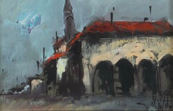 Konvolut 2 Bilder Italien, 20. Jh., ''Architekturdarstellungen'', ...