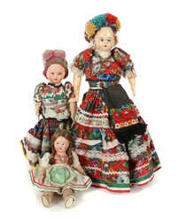 3 Trachtenpuppen wohl Ungarn, ca. 1960er Jahre, ...
