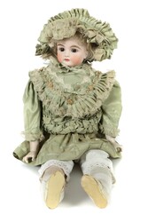 Puppe C.F. Kling & Co., Porzellan-Brustblattkopf, gemarkt: K mit ...