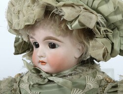 Puppe C.F. Kling & Co., Porzellan-Brustblattkopf, gemarkt: K mit ...