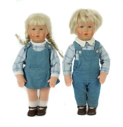 Puppen-Paar Käthe Kruse Puppen GmbH Donauwörth, 1975/76er Jahre, ...
