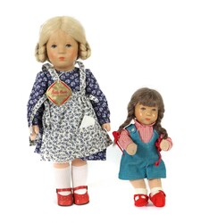 2 Puppen Käthe Kruse, 1970/80er Jahre, 1 x Mimmerle, blonde ...