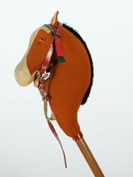 Steckenpferd Steiff, Pferdekopf aus Filz mit Zaumzeug, Stock mit ...