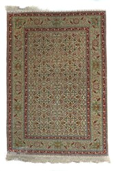 Signierter Hereke Seidenteppich Türkei, um 1970, im Begleitstreifen ...