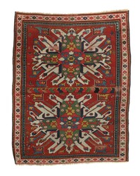 Chelaberd Adler-Kazak mit Menschenfiguren Kaukasus, Karabagh-Gebiet, ...