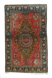 Qom Medaillonteppich Seide Persien, um 1970/80, Seide auf Seide, ...