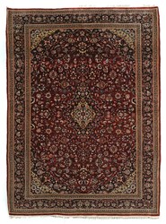 Indo-Kashan Seidenteppich Ende 20. Jh., Seide auf Seide, dunkelroter ...