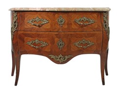 Kommode im Louis XV-Stil 19. Jh., bombierter Korpus, 2 abschließbare ...