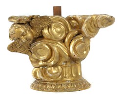 Säulenstumpf mit Engelskopf 19./20. Jh., Holz geschnitzt, ...