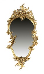 Wandspiegel im Rokoko-Stil 19. Jh., Holzleistenrahmen, asymmetrisch ...