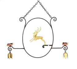 Zweiflammiger Hängeleuchte wohl 19. Jh., Eisen geschmiedet und ...