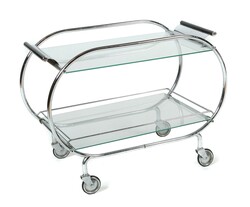 Art Deco-Servierwagen 1930er, Barwagen/Teewagen, verchromtes ...