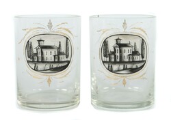 Paar Becher Böhmen, 19. Jahrhundert. Farbloses Glas mit ...