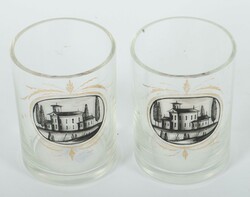Paar Becher Böhmen, 19. Jahrhundert. Farbloses Glas mit ...