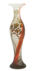 Vase Frankreich, Anfang 20. Jahrhundert. Farbloses Glas. Zwei ...