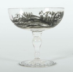 Kleine Fußschale Steinschönau, Haida, um 1915. Farbloses Glas, in ...