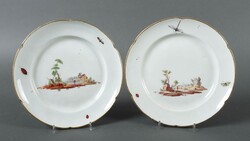 Zwei Teller Ludwigsburg, um 1770. Porzellan, glasiert, in polychromen ...