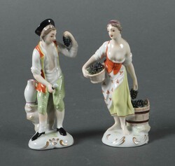 Winzer und Winzerin Ludwigsburg, 20. Jahrhundert. Porzellan, glasiert ...