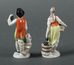 Winzer und Winzerin Ludwigsburg, 20. Jahrhundert. Porzellan, glasiert ...
