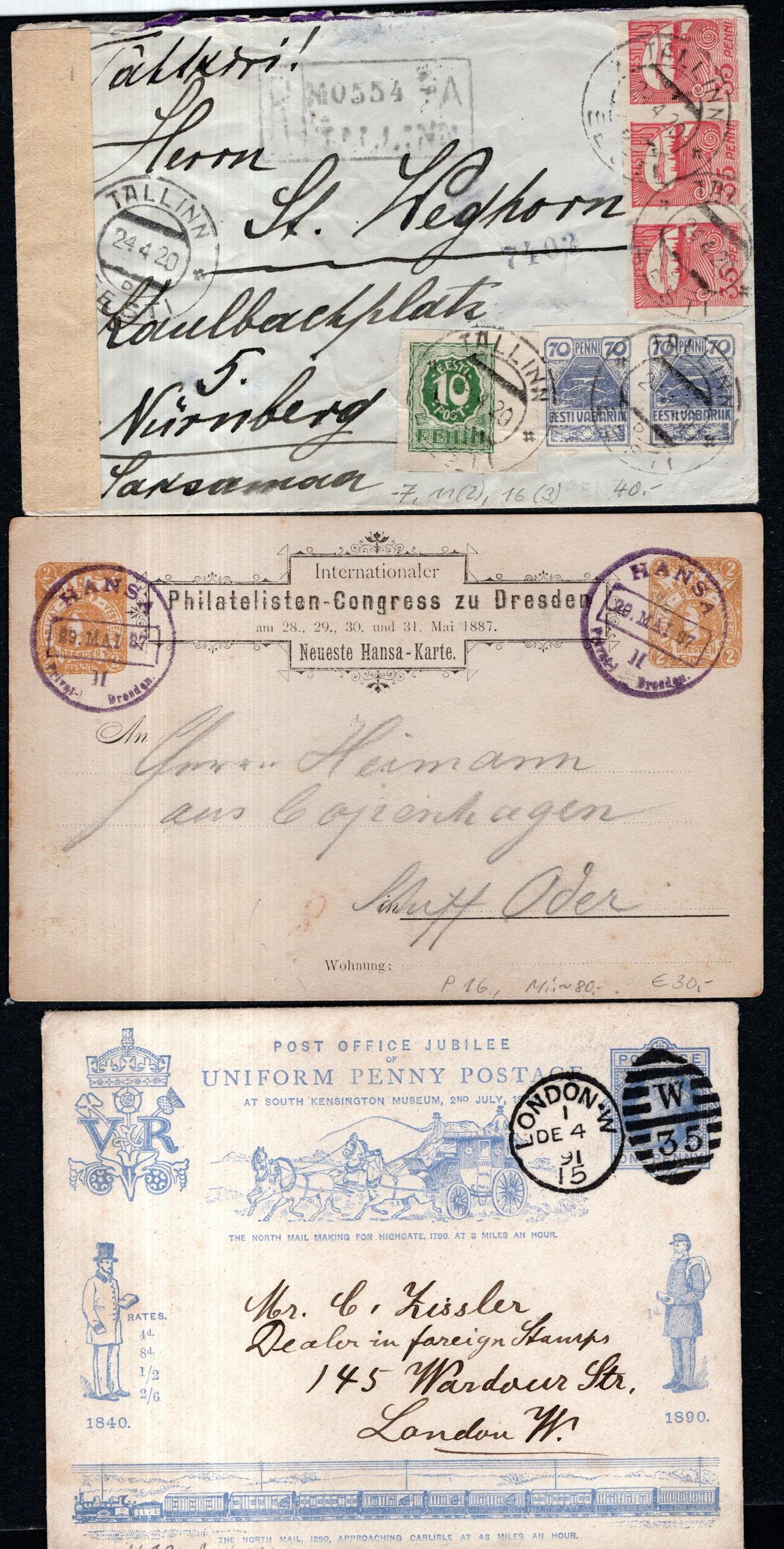 11 interess. Belege mit Finnland P8 gebr. (Ascher 200.-), GB und ...