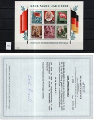 Beide Fotoattest Ruscher, dazu Bl.12 gestempelt, Bl.13, 15(2) ...