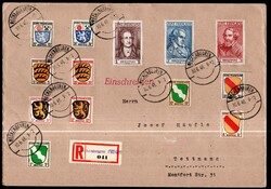 Auf R-Brief aus Meckenbeuren, Fotobefund Schlegel, Mi. f. gestempelt ...