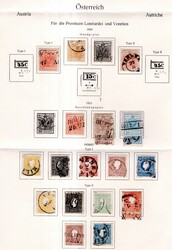 Kpl. Slg. auf 2 Blättern mit 1-5X/Y (ohne 5X), 6-11I-II, Nr.19 gepr. ...