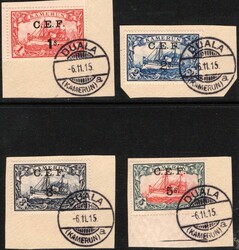 Je mit vollem Stpl. "Duala 6.11.15", sign. Köhler bzw. Fotoattest ...