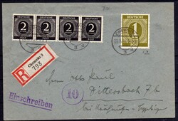 In MiF mit 912(4) auf portoger. R-Brief d. zweiten Gewichtsstufe nach ...