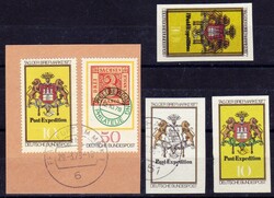 Dazu drei weitere Varianten, dabei ein Doppeldruck ohne Gummi ungez. ...