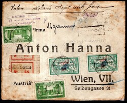 Plus ZuF auf Wertbrief nach Wien, Altersspuren, aber extrem ...