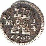 Kolumbien 1799, 1/4 Real "Cuartillo" (Charles IV.) mit ...