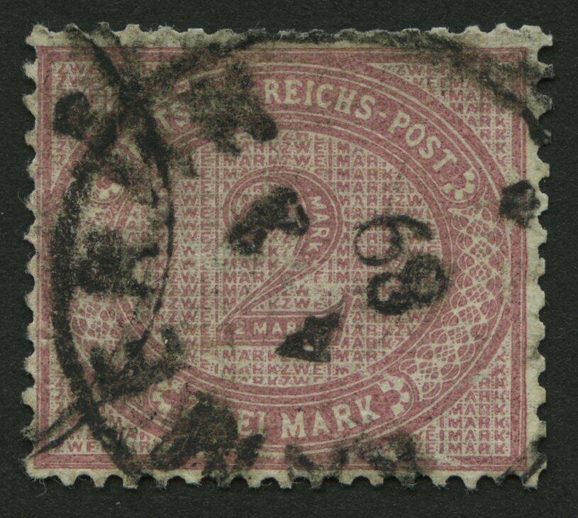 1887, 2 M. mittelrosalila, Stempel "KAMERUN 4.1.89", oben einige ...