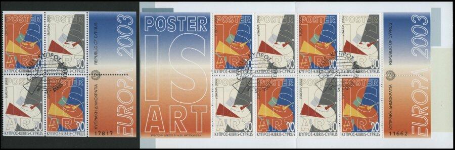 2003, "Markenheftchen "Plakatkunst" und Viererblock, ...