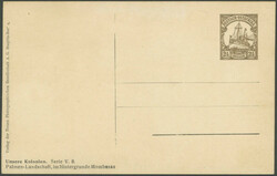 2½ H. braun Privatpostkarte, "Palmen-Landschaft", ungebraucht, ...
