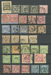 saubere gestempelte Partie von 66 Werten, dabei Mi.Nr. 21a gestempelt ...