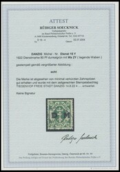 1922, 80 Pf. dunkelgrün, "Wz. liegend", zeitgerechte Entwertung ...