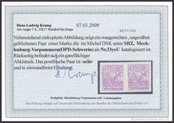 1946, 6 Pf. grauviolett, graues Papier, ungezähnt, im waagerechten ...