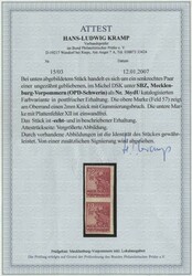 1946, 12 Pf. braunrot, graues Papier, ungezähnt, im postfrischen ...