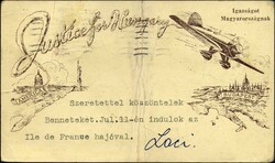 16.7.1931, Endres-Flug "NEW YORK - BUDAPEST", 1 $ private Sonderkarte ...