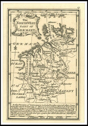 The NORTH WEST Part of Germany, Kupferstich aus dem Atlas MINIMUS, by ...