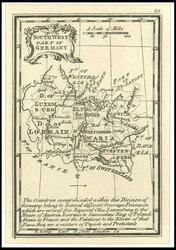 SOUTH WEST Part of Germany, Kupferstich aus dem Atlas MINIMUS, by J. ...
