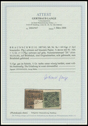 Mischfrankatur: 1857, 3/4 Ggr. schwarz auf graubraun mit ½ Gr. ...