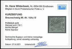 1863, ½ Gr. schwarz auf lebhaftgraugrün, Nummernstempel "30" ...