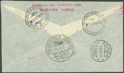 1934, 1. South America flight, Argentinian post, legitimate ...