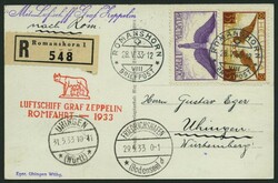 Schweiz: 1933, "Italienfahrt", Abwurf Livorno, Einschreibkarte, ...