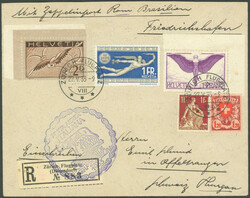 Schweiz: 1933, "Italienfahrt", Postabgabe Rom, Einschreibbrief mit ...