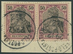 Petschili: 1900, 50 Pf. "Reichspost" im waagerechten Paar auf ...