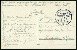 1916, MSP 14 (steamer GENERAL), army postal service picture postcard ...