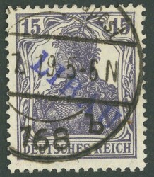 1919, 15 Pf. schwarzviolett, Type II, Aufdruck violett, Pracht, gepr. ...